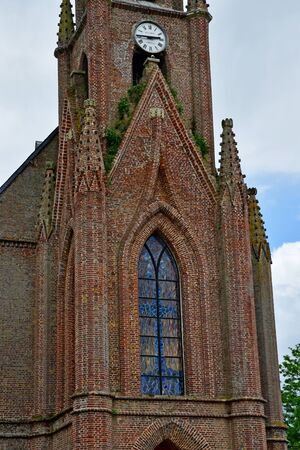 Fleury sur Andelle, France - july 10 2019 : the Notre Dame de la Vallee churchの写真素材