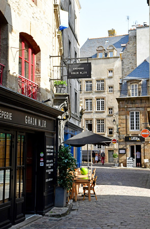 Saint Malo; France - july 28 2019 : shop in the picturesque city in summerのeditorial素材