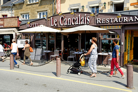Cancale; France - july 25 2019 : restaurantのeditorial素材