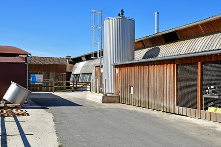 Jouy en josas; France - june 1 2019 : the dairy of the Viltain farmのeditorial素材