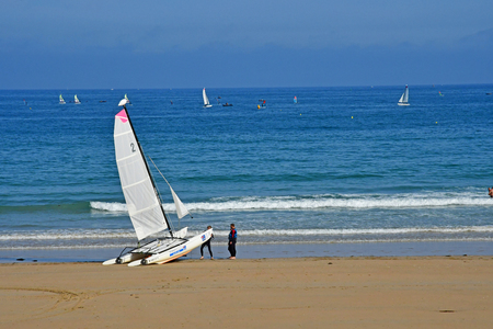 Saint Malo; France - july 28 2019 : Sillon beachのeditorial素材
