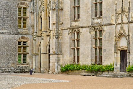 Chateaudun; France - june 30 2019: the gothic castle built by Jean de Dunoisのeditorial素材