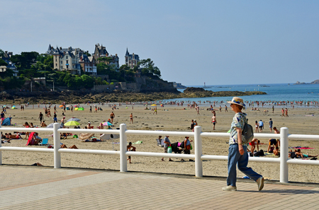 Dinard; France - july 23 2019 : people on the beachのeditorial素材