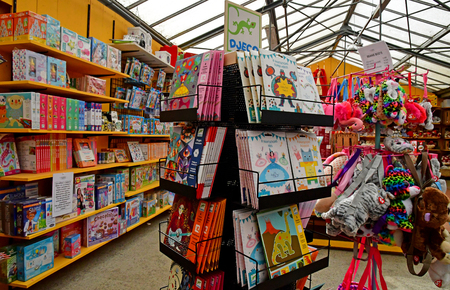 Saint Cyr l Ecole; France - june 16 2019 : toys in a garden centerのeditorial素材