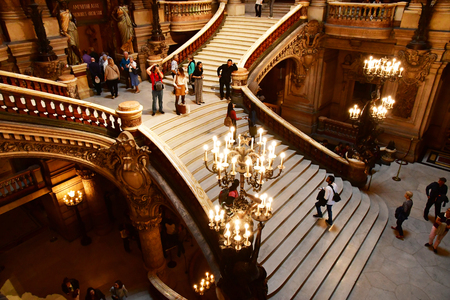 Paris; France - august 4 2018 : stairs of the Opera de Parisのeditorial素材