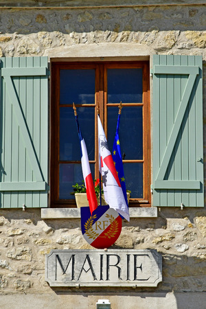 Haute Isle; France - may 15 2019 : the picturesque city hallのeditorial素材