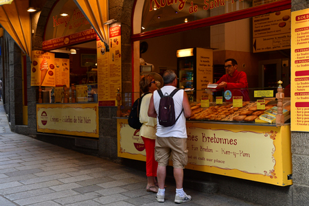 Saint Malo; France - july 28 2019 : creperieのeditorial素材