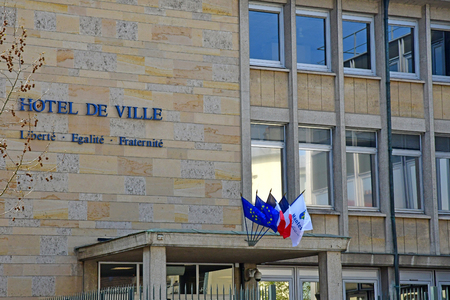 Mantes la Jolie; France - april 12 2019 : the city hallのeditorial素材