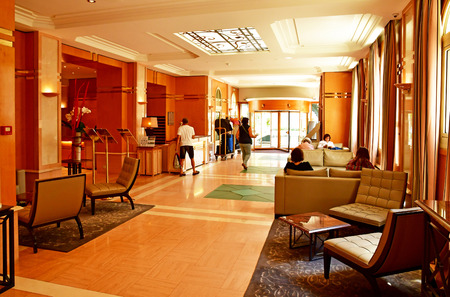 Saint Malo; France - july 28 2019 : hotel restaurantのeditorial素材