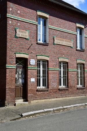 Boury en Vexin, France - april 3 2017 : the picturesque old post officeのeditorial素材