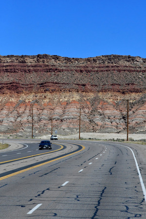 Zion park, Utah, USA - july 10  2016 : the road between Zion and Saint Georgeのeditorial素材