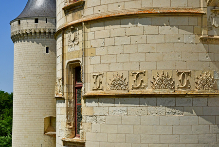 Chaumont sur Loire; France - june 29 2019: the renaissance castle built by Charles II de Chaumont d Amboiseのeditorial素材