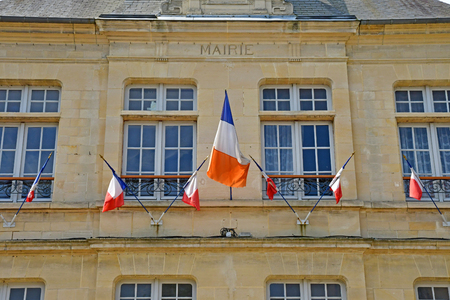 Sagy, France - may 24 2019 : the city hall in the village centerのeditorial素材