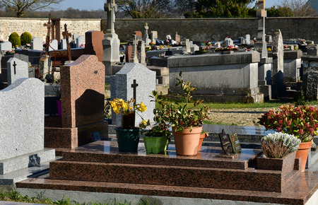 Sagy; France - march 22 2019 : the cemetery