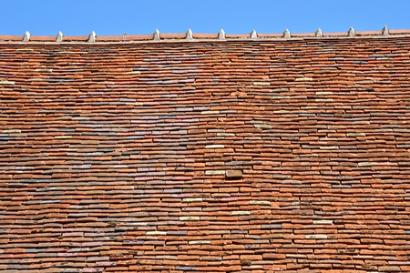 Avernes, France - may 24 2019 : the great farm roof  in the village centerのeditorial素材