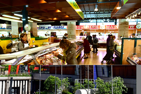 Poissy; France - april 7 2019 : food at the marketのeditorial素材