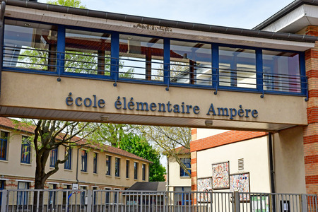 Saint Germain en Laye, France - april 16 2019 : the Ampere primary schoolのeditorial素材