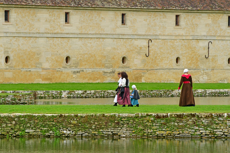 Villarceaux, France - june 9 2019 : party in the historical castle parkのeditorial素材