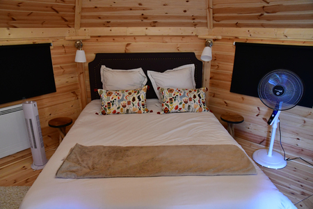 Lunay; France - june 30 2019: a bedroom in a chaletのeditorial素材