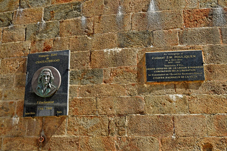 Saint Malo; France - july 28 2019 : Chateaubriand memorialのeditorial素材