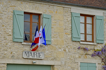 Haute Isle, France - april 16 2019 : the city hallのeditorial素材