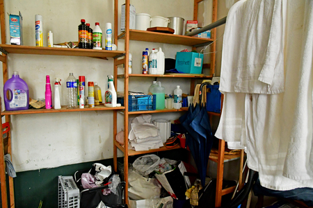 Harquency; France - july 19 2019 : closet in a guest houseのeditorial素材