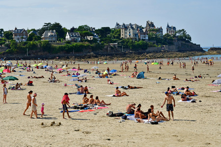 Dinard; France - july 23 2019 : people on the beachのeditorial素材