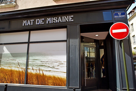 Saint Germain en Laye, France - april 16 2019 : cloth shop in the city centerのeditorial素材