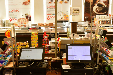 La Roda de Andalucia; Spain - august 27 2019 : the Abades self service canteen of La Roda near the...