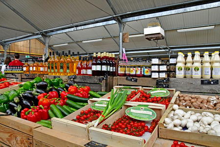 Saint Cyr l Ecole; France - june 16 2019 : food in a garden centerのeditorial素材