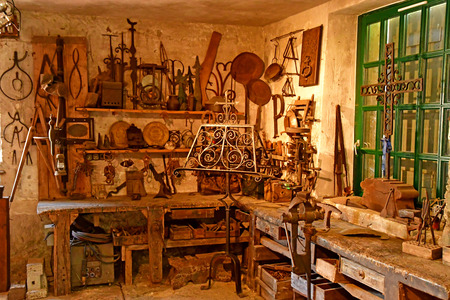 Wy dit joli village; France - may 24 2019 : the tool museum in the pictureque villageのeditorial素材