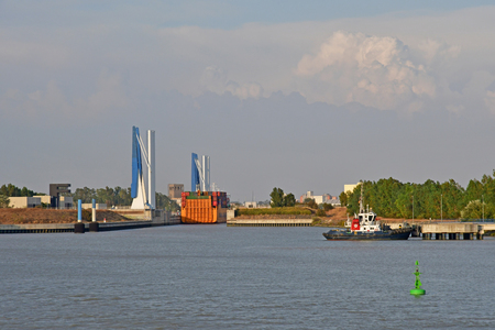 Sevilla; Spain - august 27 2019 : boat on the Guadalquivir river near sevillaのeditorial素材