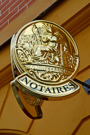 Versailles; France - june 16 2019 : notary sign in the Saint Louis districtのeditorial素材