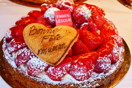 Saint Germain en Laye; France - may 27 2018 : strawberries cakeのeditorial素材
