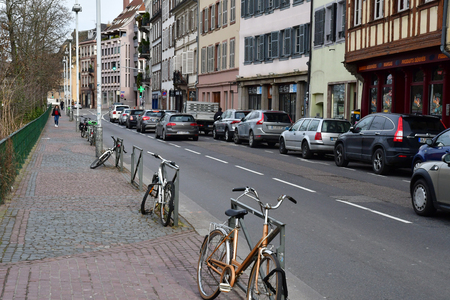Strasbourg; France - march 3 2017 : the picturesque city center in winterのeditorial素材