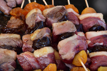 Rambouillet; France - november 11 2017 : bison kebab at the farmhouse marketのeditorial素材