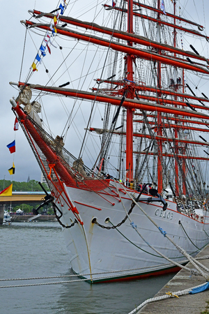 Rouen, France - june 10 2019 : the Sedov in the Armada de Rouen, a collection of old sailing boatsのeditorial素材