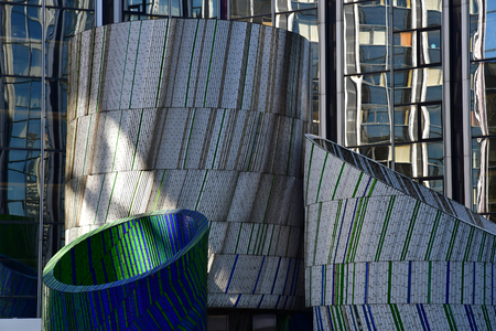 Paris La Defense; France - may 25 2017 : Mosaic by Michel Deverne in La Defense district, the biggest business distric in Europeのeditorial素材