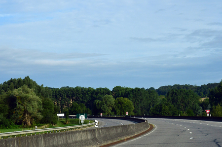 Saint Clair sur Epte, France - august 8 2019 : the D 6014 road between Magny en Vexin and Fleury sur Andelleのeditorial素材