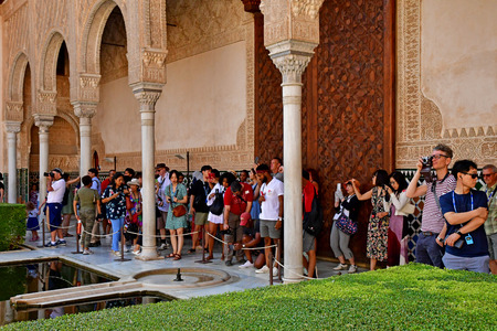 Granada; Spain - august 27 2019 : palace of the ambassadors in the Alhambra palaceのeditorial素材