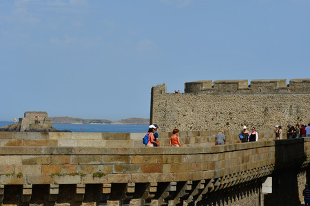Saint Malo; France - july 28 2019 : the picturesque city in summerのeditorial素材
