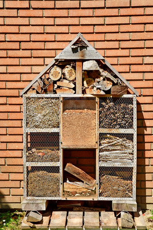 Vigny , France - septembre 17 2019 : an insect hotelのeditorial素材