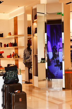 Deauville, France - september 27 2019 : luxury bag shop in the city centreのeditorial素材