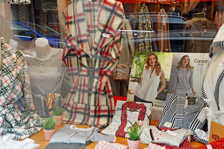 Deauville, France - september 27 2019 : cloth shop in the city centreのeditorial素材