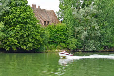 Les Andelys, France - august 8 2019 : the picturesque city in summerのeditorial素材