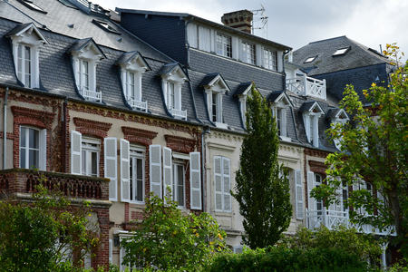 Deauville, France - september 27 2019 : picturesque house in the city centreのeditorial素材