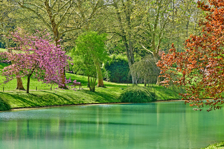Poissy; France - april 11 2019 : the Meissonier park in springのeditorial素材