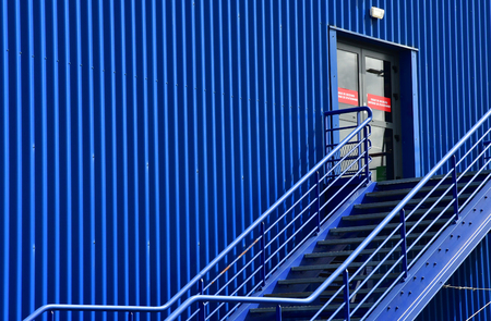 Plaisir; France - august 10 2019 : emergency exit of Ikea storeのeditorial素材