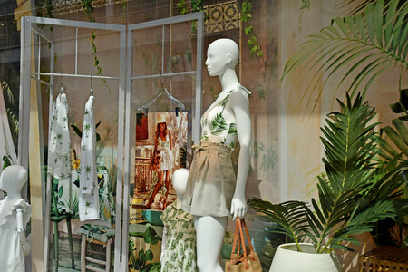 London, England - may 8 2019 : cloth shop in Oxford streetのeditorial素材