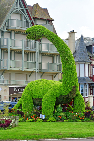 Villers sur Mer, France - september 27 2019 : dinosaur in the picturesque city in summerのeditorial素材